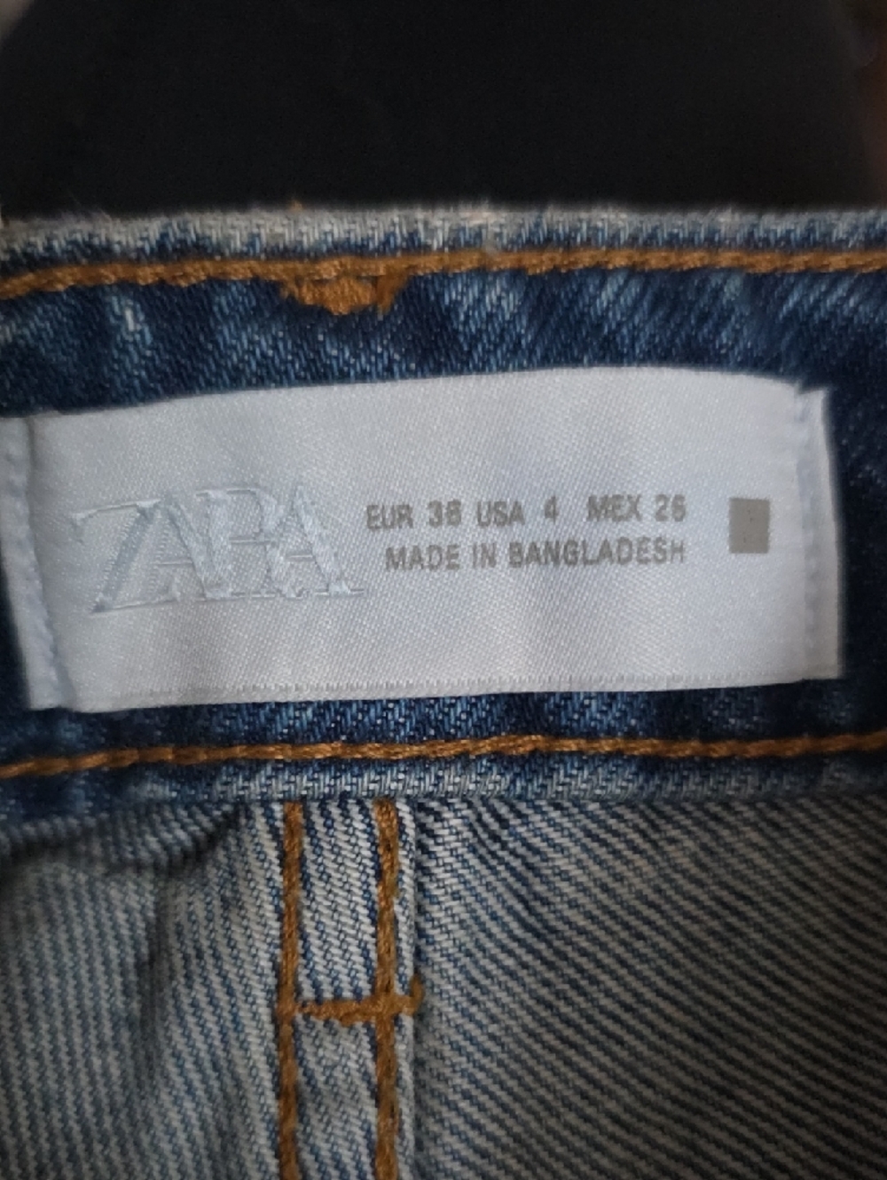 Zara - High-Rise Straight Leg Ankle Rigid Jeans in Mid Blue - Picture 6 of 6
